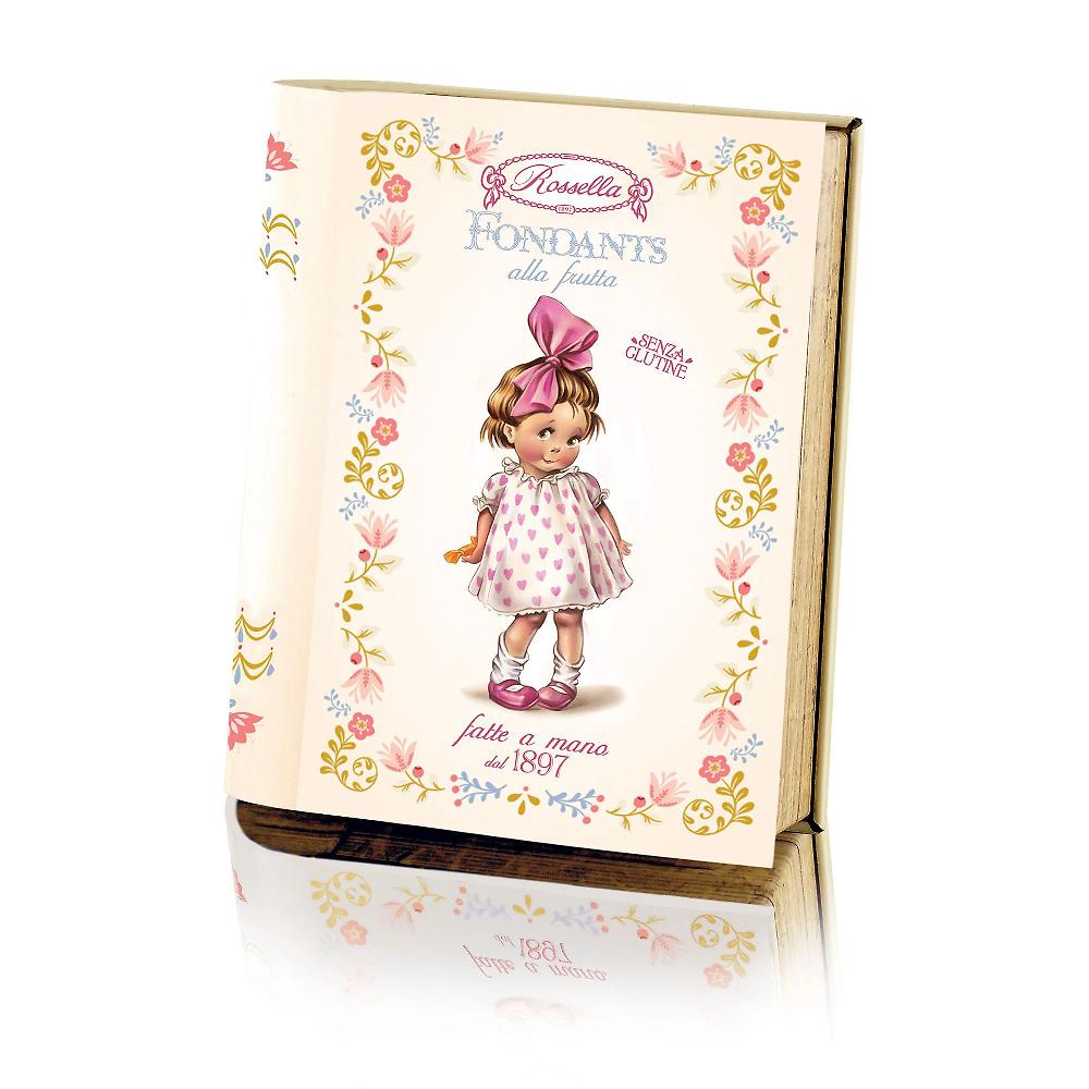 QVC Caramelle Rossella Libro grande in metallo con gusto Fondants o Gelatine