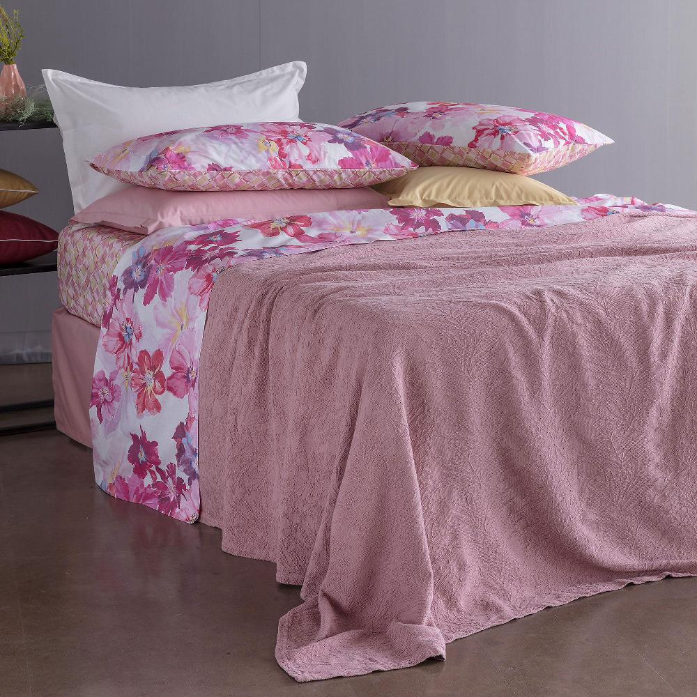 QVC Carillo Home Copriletto matrimoniale fronda in cotone jacquard