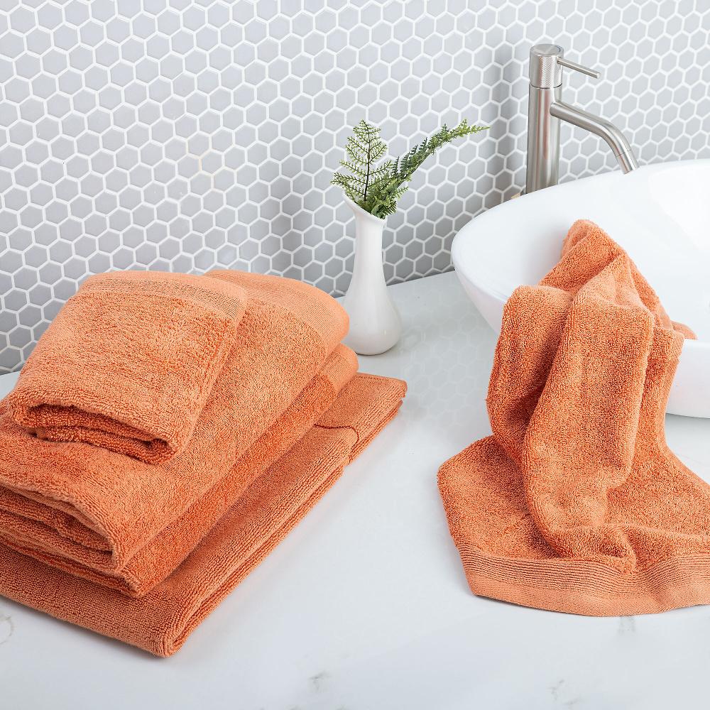 QVC Carillo Home Set spugna Glamour 5 pezzi: 2 viso + 2 ospite + tappeto