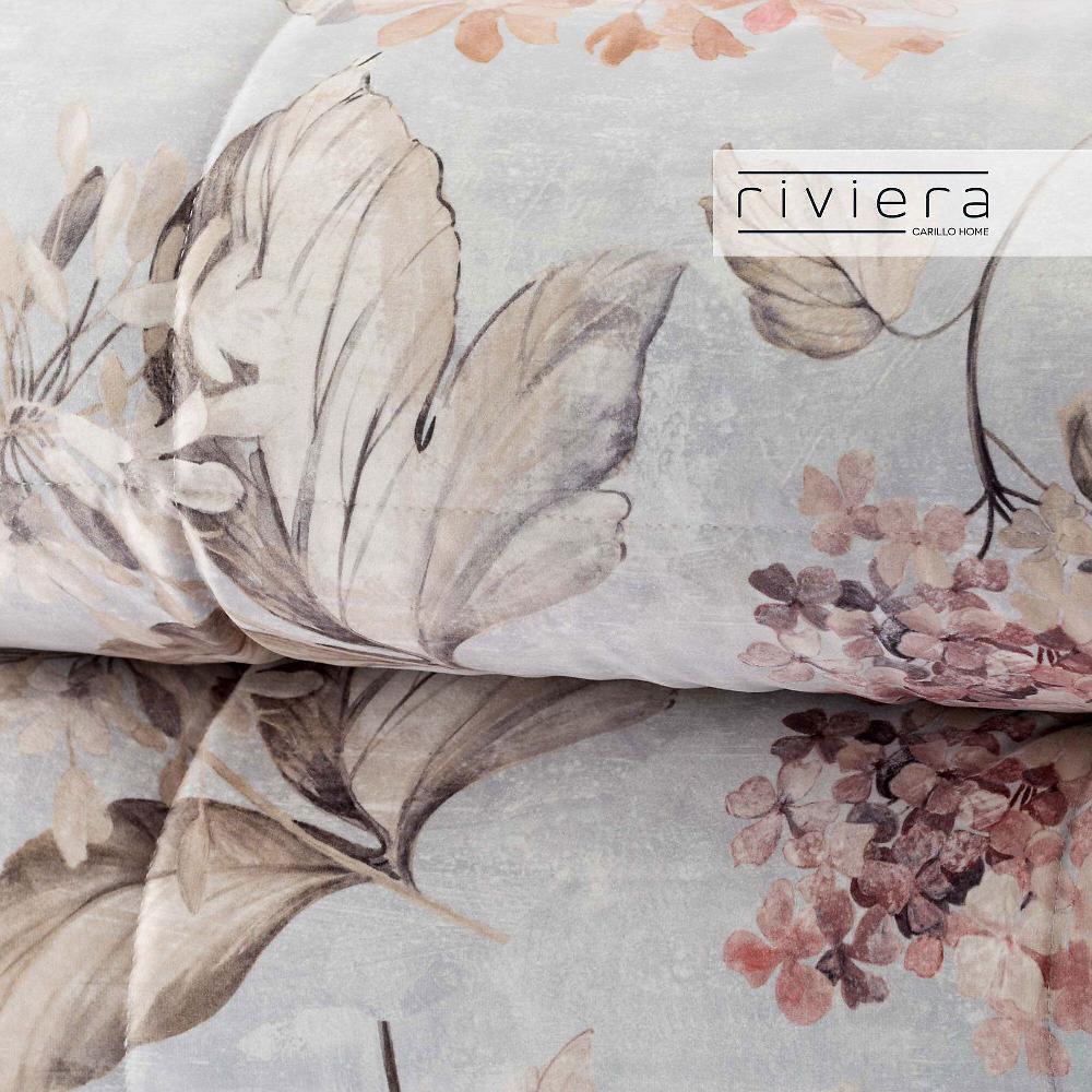 QVC Carillo Home Trapunta Matrimoniale Perla In Velluto 300 G/mq