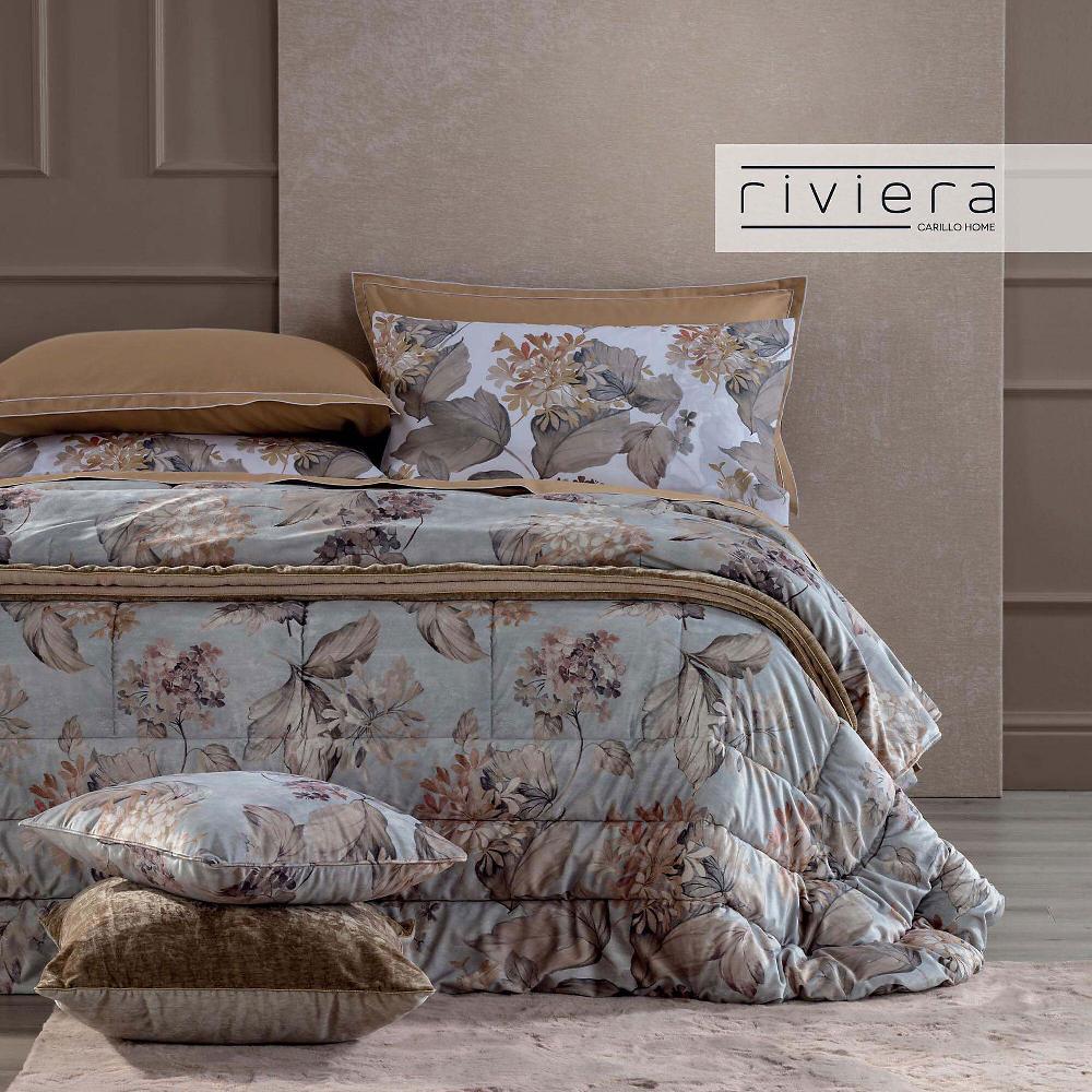 QVC Carillo Home Trapunta Matrimoniale Perla In Velluto 300 G/mq