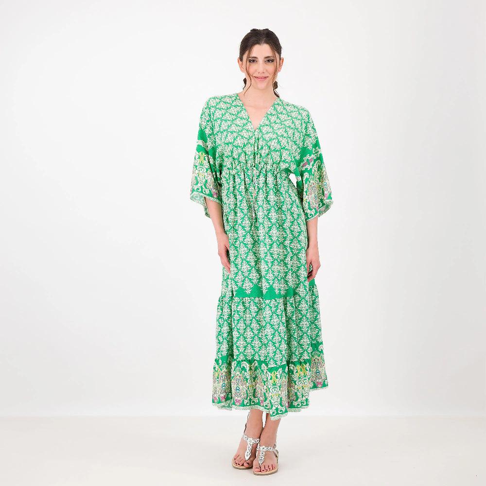 QVC Carlotta Neri Caftano lungo donna fantasia 100% viscosa Made in Italy