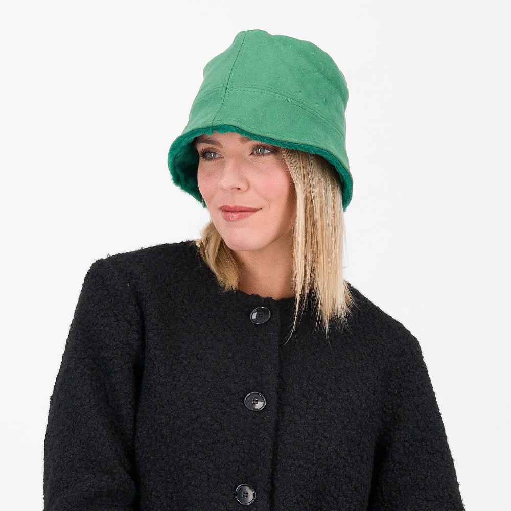 QVC Carlotta Neri Cappello A Pescatore In Velluto E Pelo Sintetico