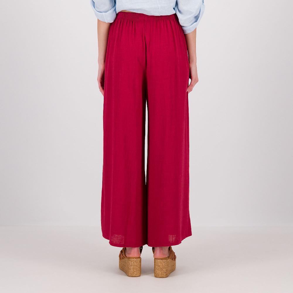QVC Carlotta Neri Pantaloni Ampi In Viscosa E Lino Con Elastico