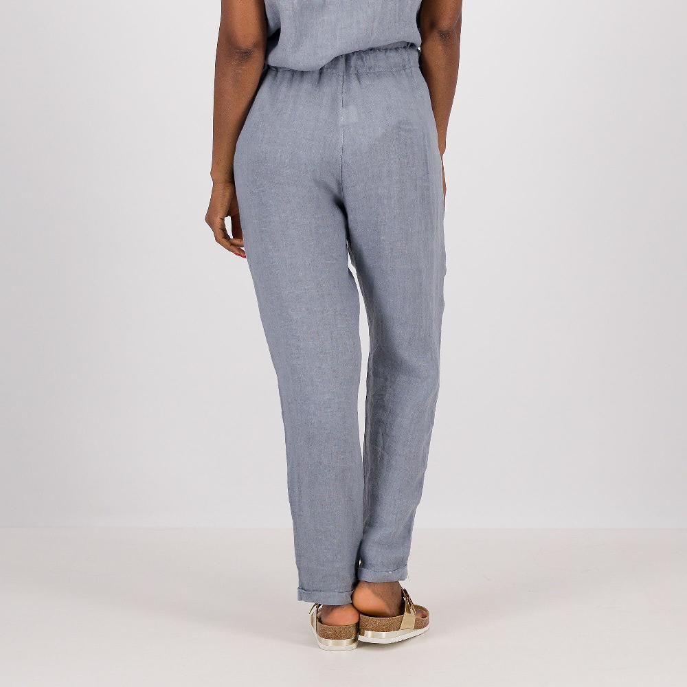 QVC Carlotta Neri Pantaloni In Lino Con Elastico E Coulisse