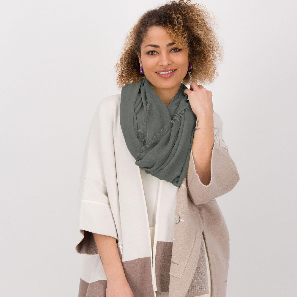 QVC Carlotta Neri Pashmina in cotone Tinta unita (180x80 cm)