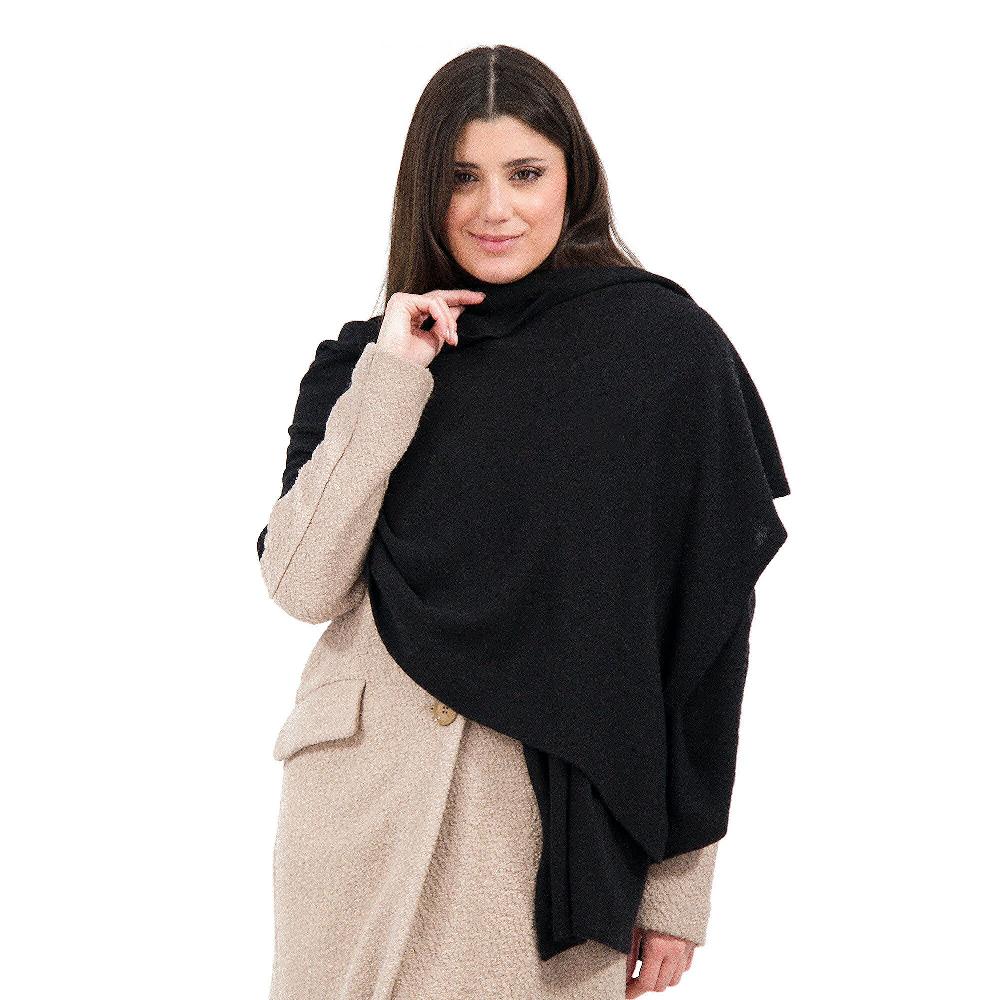 QVC Carlotta Neri Sciarpa In Maglia Con Lana Viscosa E Cachemire