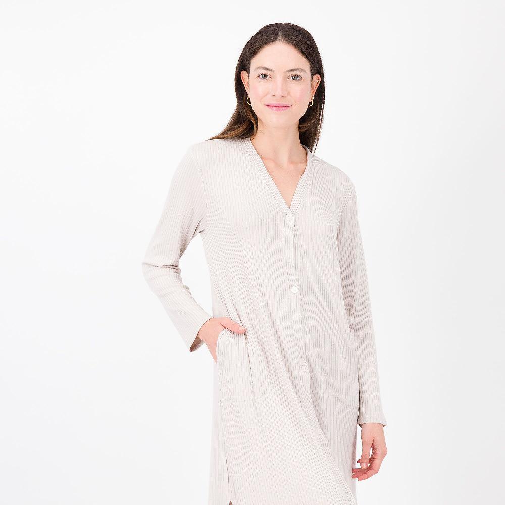 QVC Carole Hochman Cardigan Lungo Con Abbottonatura Centrale E Tasche