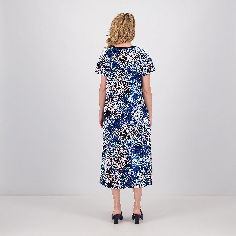 QVC Carole Hochman Maxi Abito In Jersey Di Cotone Fantasia Maniche Corte