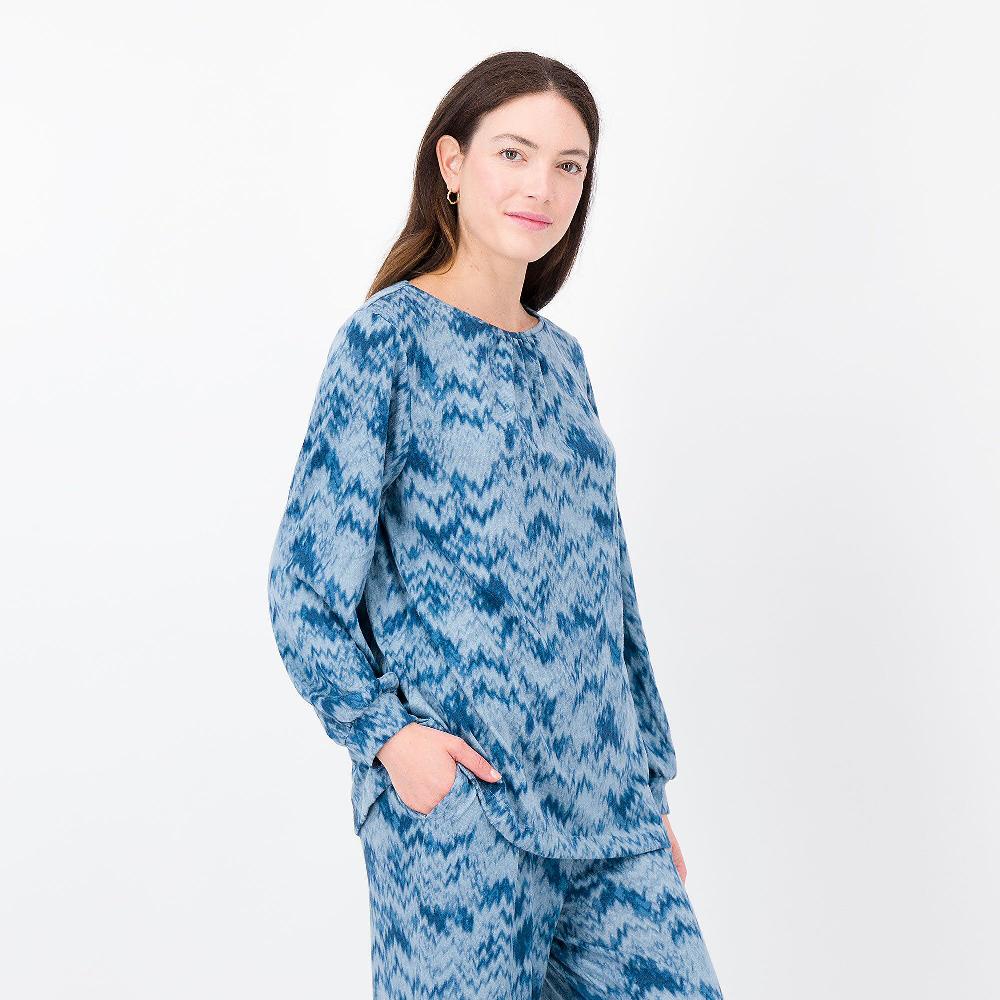 QVC Carole Hochman Set Relax Fantasia: Maglia Scollo A Barca E Pantaloni