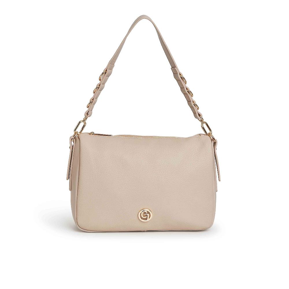 QVC Carrera Accessori Borsa a spalla con logo metallico