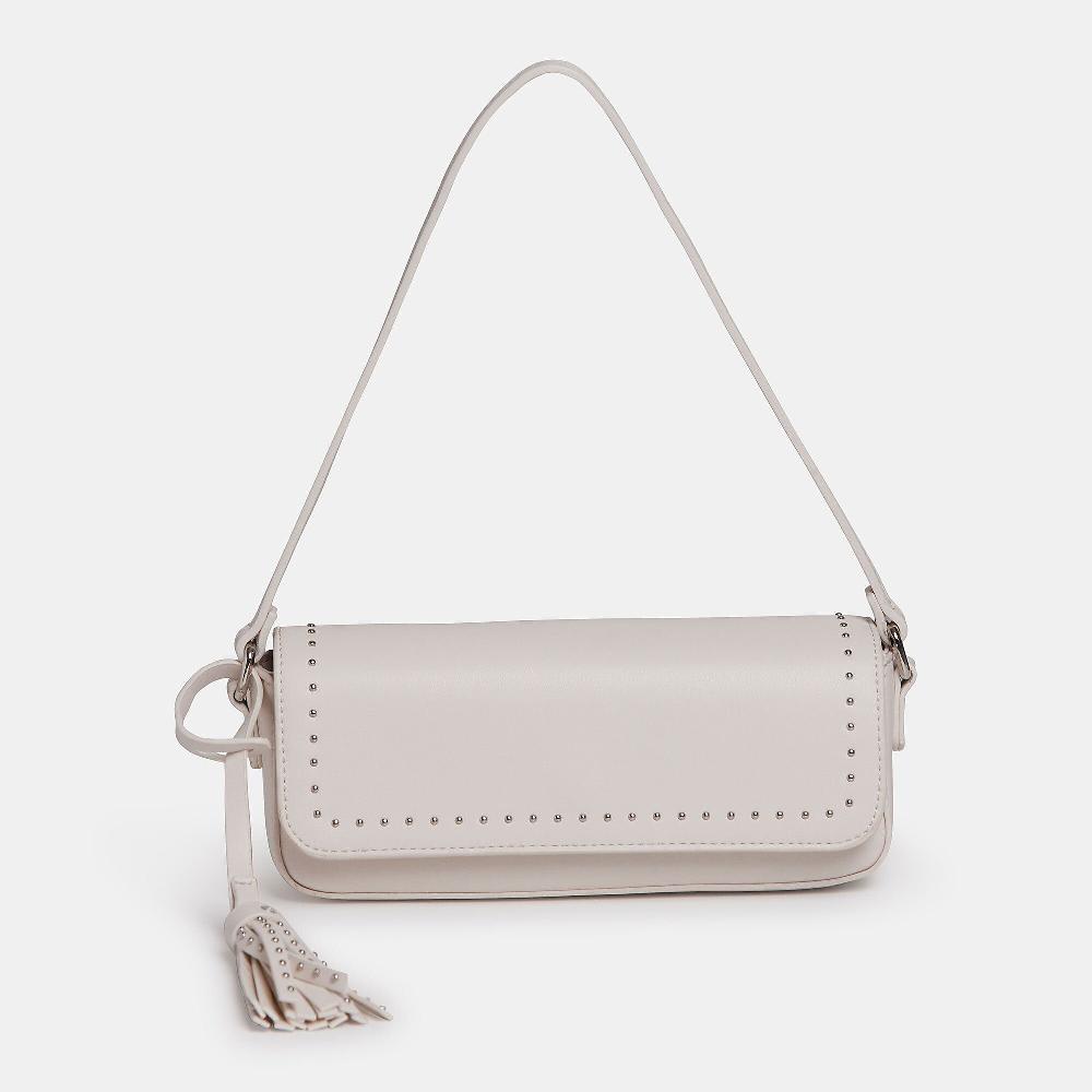 QVC Carrera Accessori Borsa a spalla con nappina e borchie