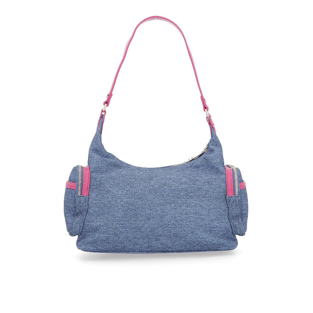 QVC Carrera Accessori Borsa A Spalla Effetto Denim Con Charm A Cuore