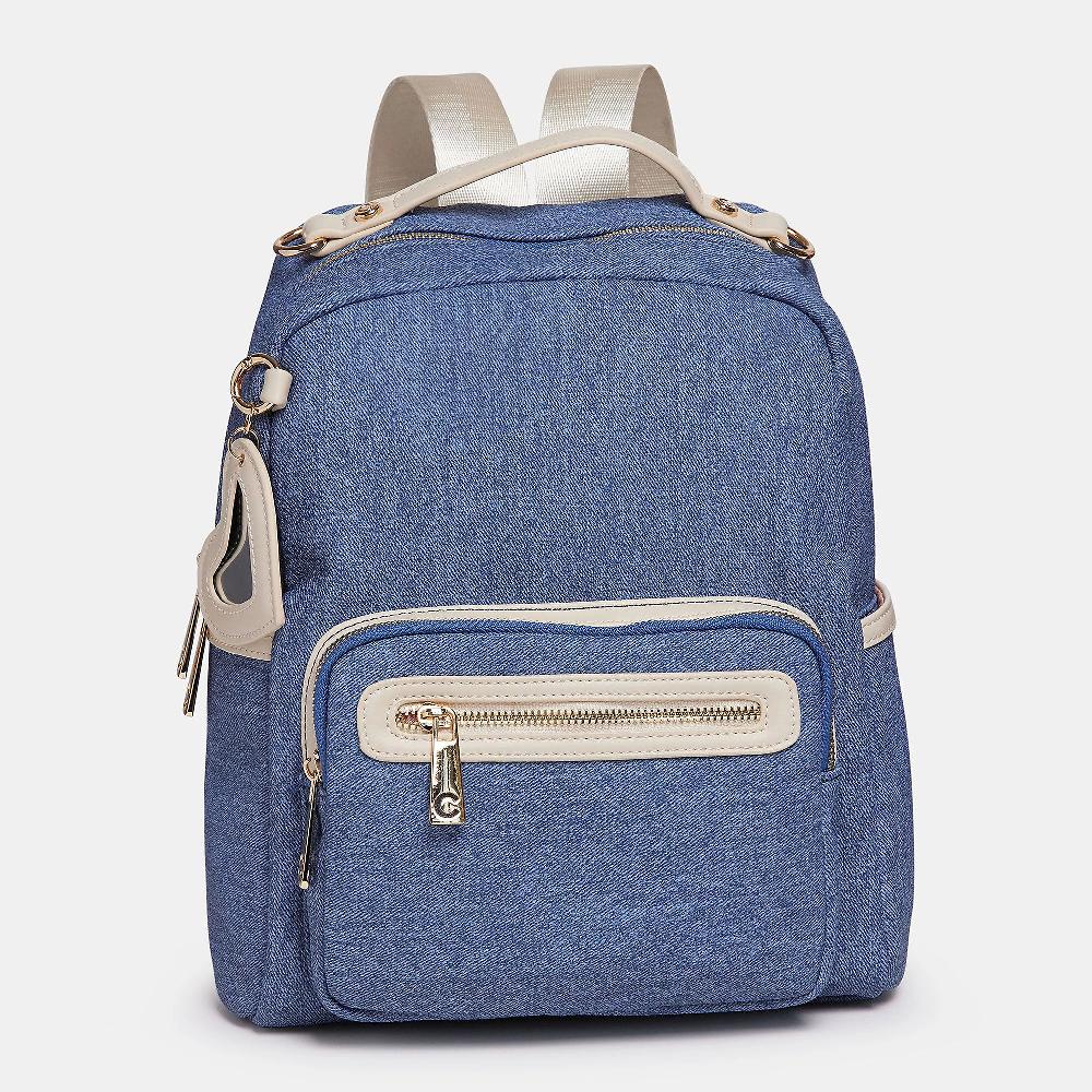 QVC Carrera Accessori Zaino effetto denim con charm a cuore e chiusura zip