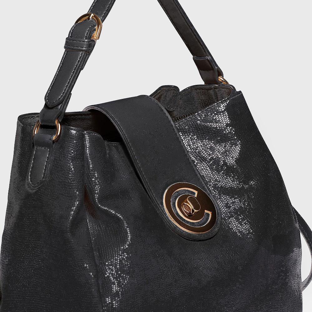 QVC Carrera Borsa A Tracolla Con Microtrama Chiusura A Zip E Fascia
