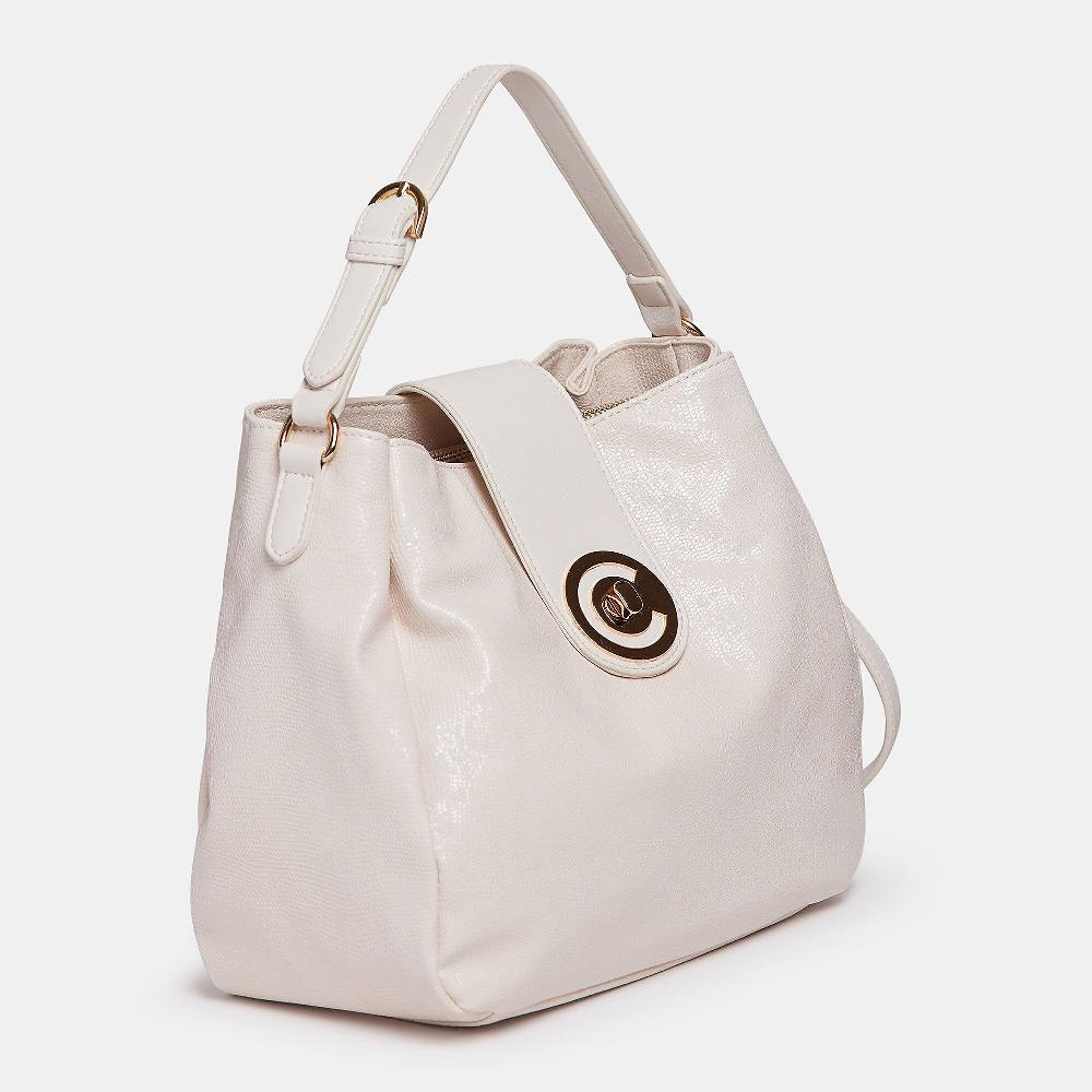 QVC Carrera Borsa A Tracolla Con Microtrama Chiusura A Zip E Fascia