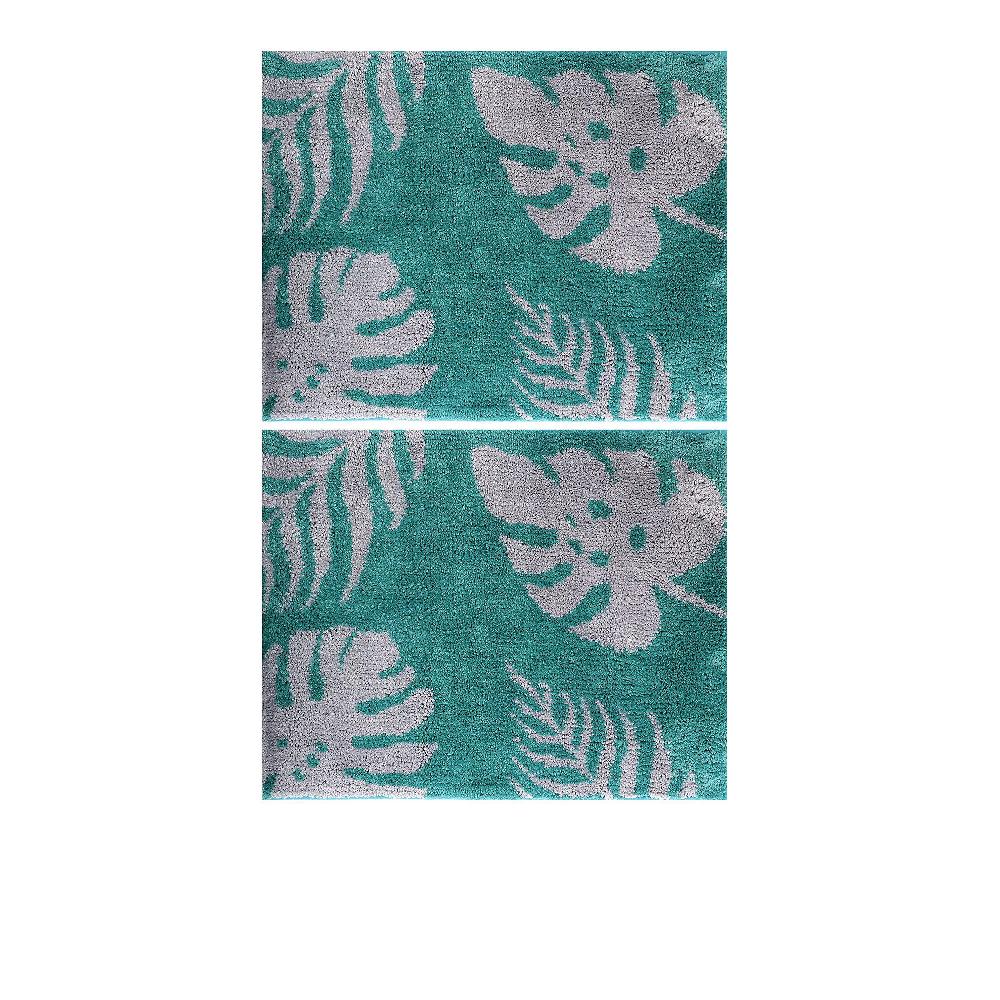 QVC Casa Fondo Set 2 tappetini antiscivolo Tropical