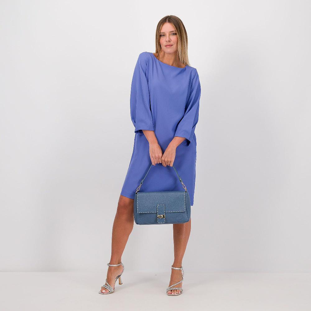 QVC Caterina Lancini Abito A Sacchetto In Tessuto Fluido Stretch