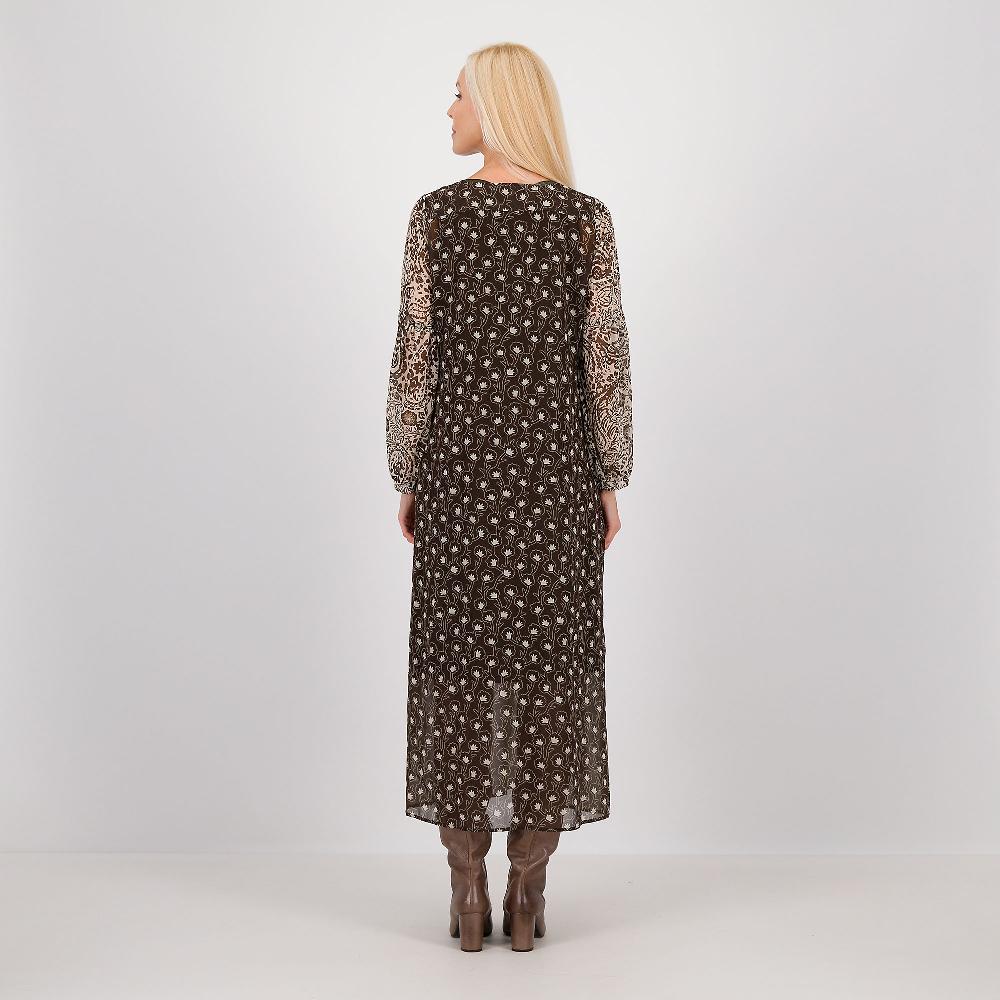 QVC Caterina Lancini Abito Georgette Due Fantasie Sottoveste In Jersey Di Viscosa