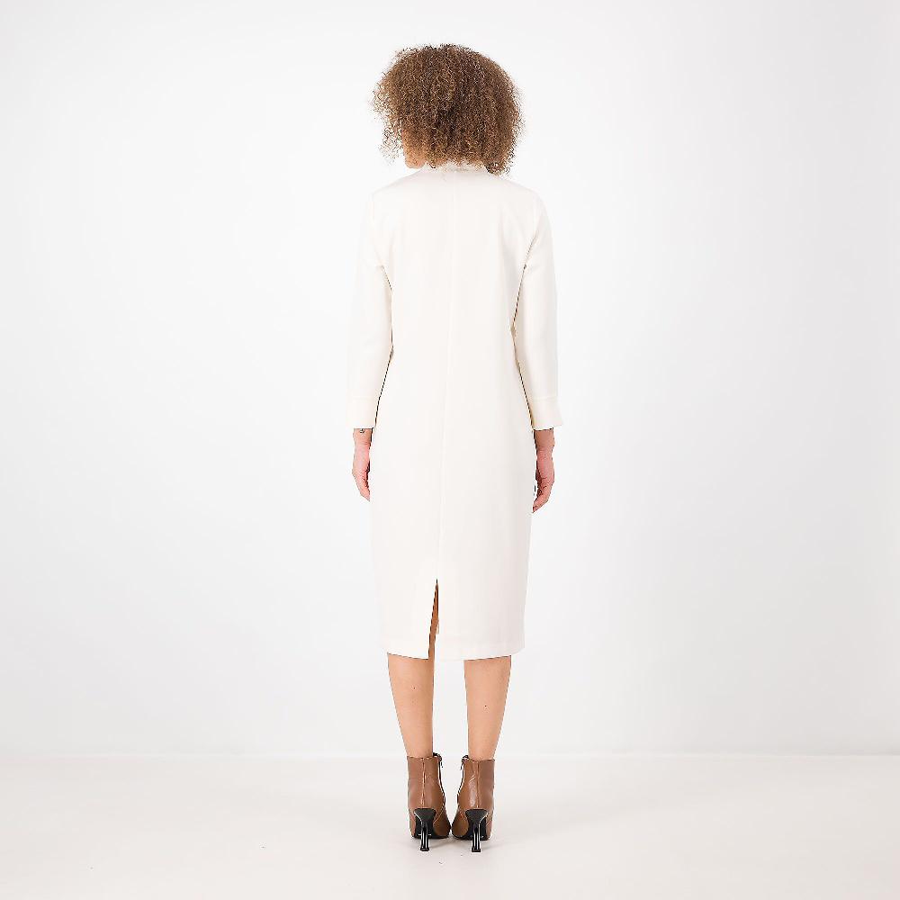 QVC Caterina Lancini Abito In Bi-stretch Collo A Listino Bottoni Gioiello Made In Italy