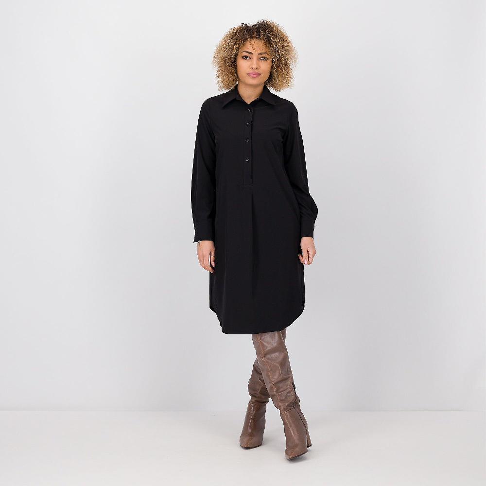 QVC Caterina Lancini Abito in crépe de chine con abbottonatura a polo