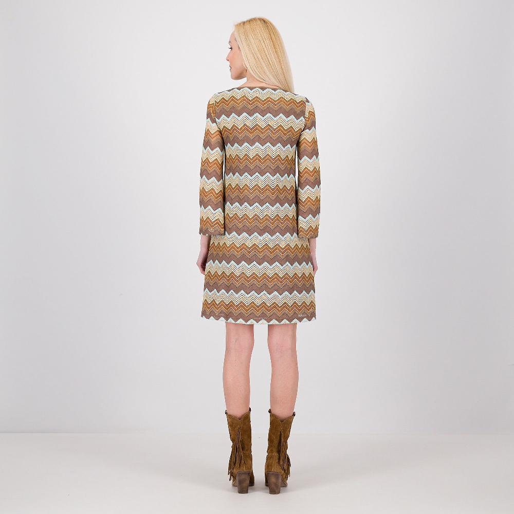 QVC Caterina Lancini Abito In Maglia Fantasia Crochet Linea Svasata