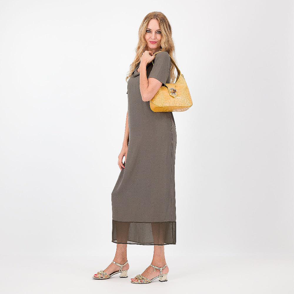 QVC Caterina Lancini Abito Lungo 100% Mussola Di Viscosa Anche Misure Petite