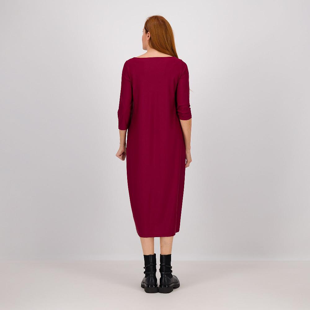 QVC Caterina Lancini Abito Midi In Jersey Tenico A Maniche Lunghe