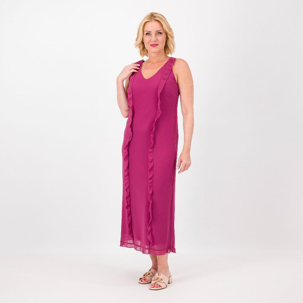 QVC Caterina Lancini Abito smanicato e doppiato con rouche