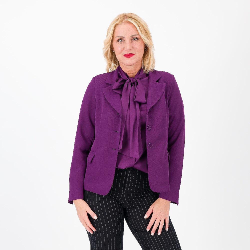 QVC Caterina Lancini Blazer corto in tricottina Collo con rever Made in Italy