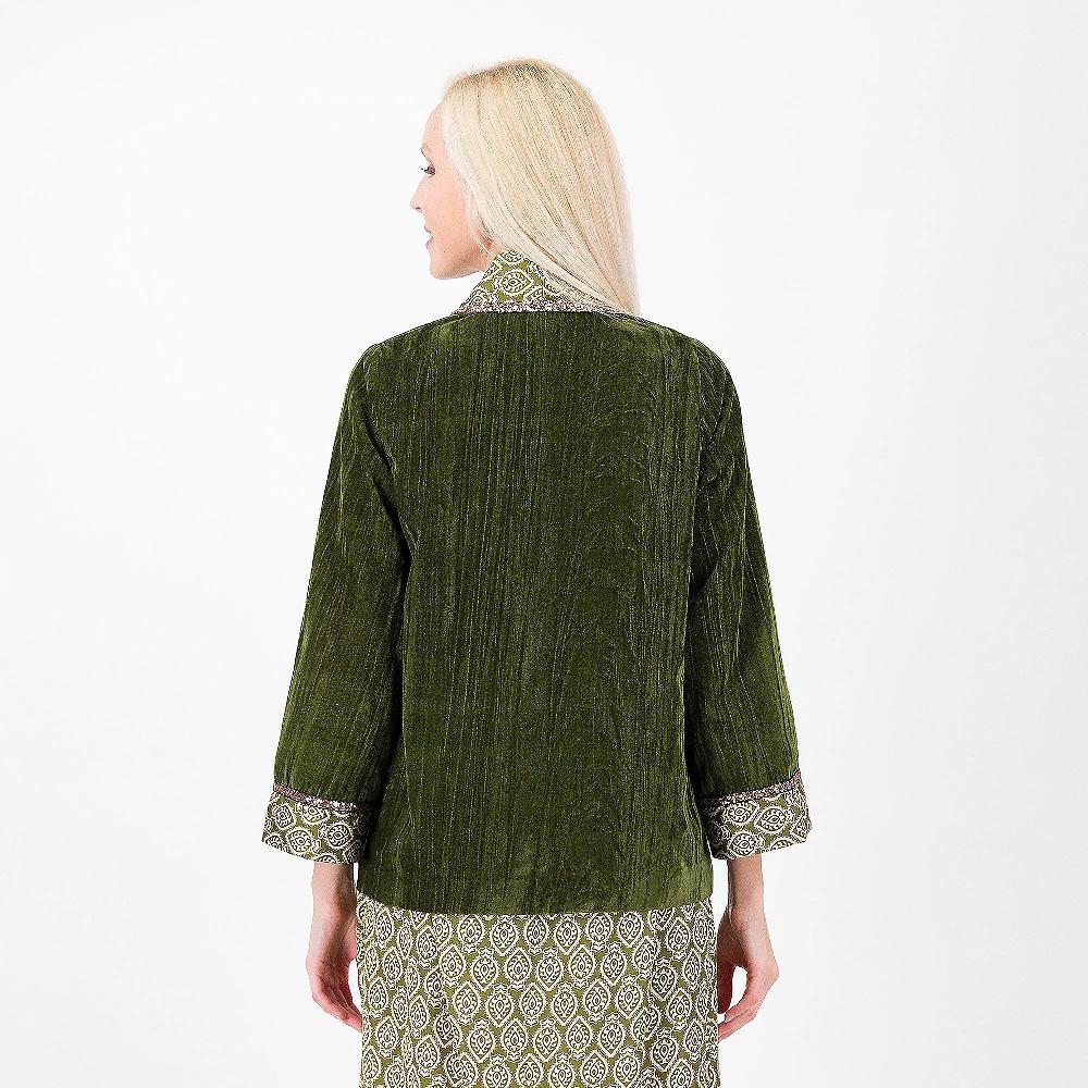 QVC Caterina Lancini Blazer Destrutturato In Velluto Froissè E Inserti Fantasia Made In Italy