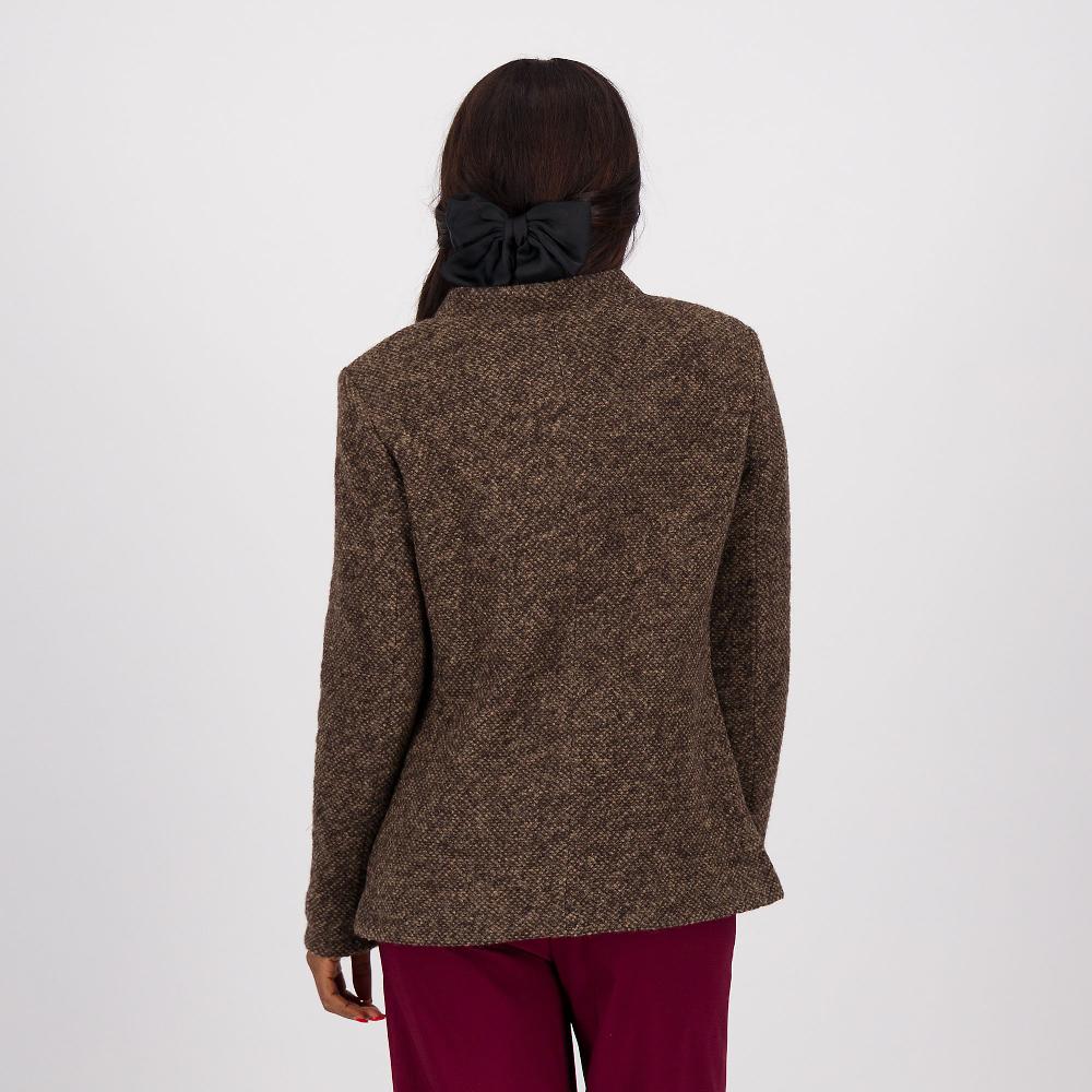 QVC Caterina Lancini Blazer In Tweed Con Tasche E Collo Alla Coreana