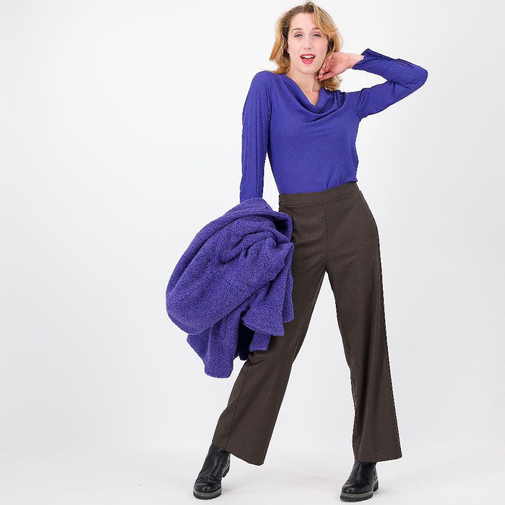 QVC Caterina Lancini Blusa A Manica Lunga Con Drappeggio