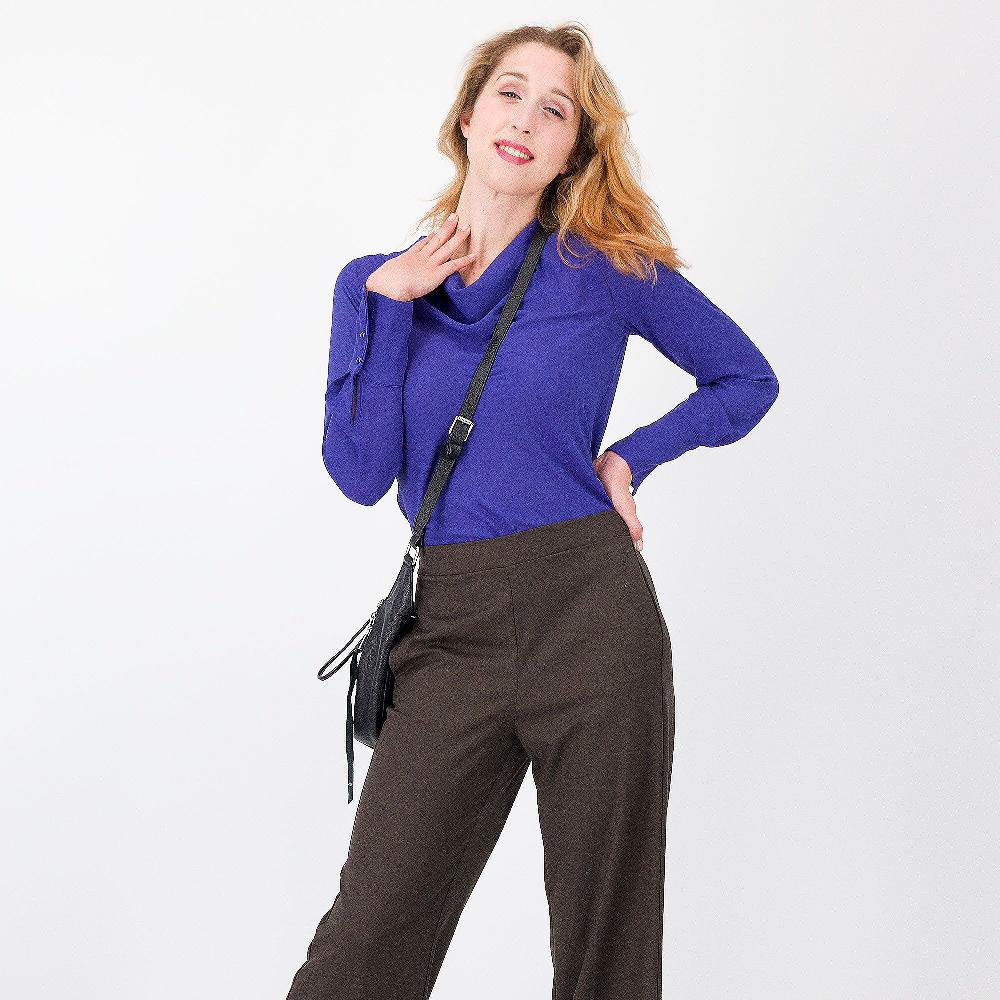 QVC Caterina Lancini Blusa A Manica Lunga Con Drappeggio