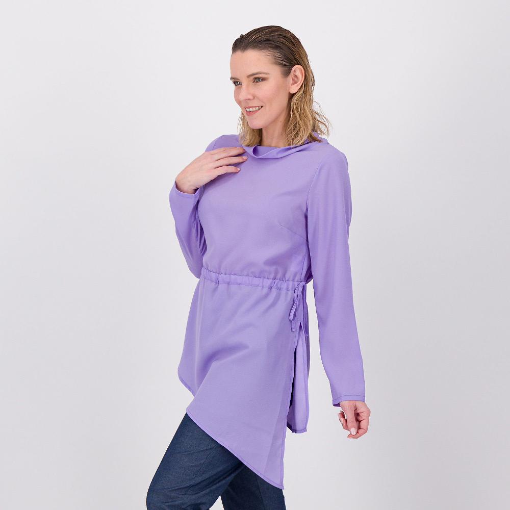 QVC Caterina Lancini Blusa asimmetrica con scollo ad anello