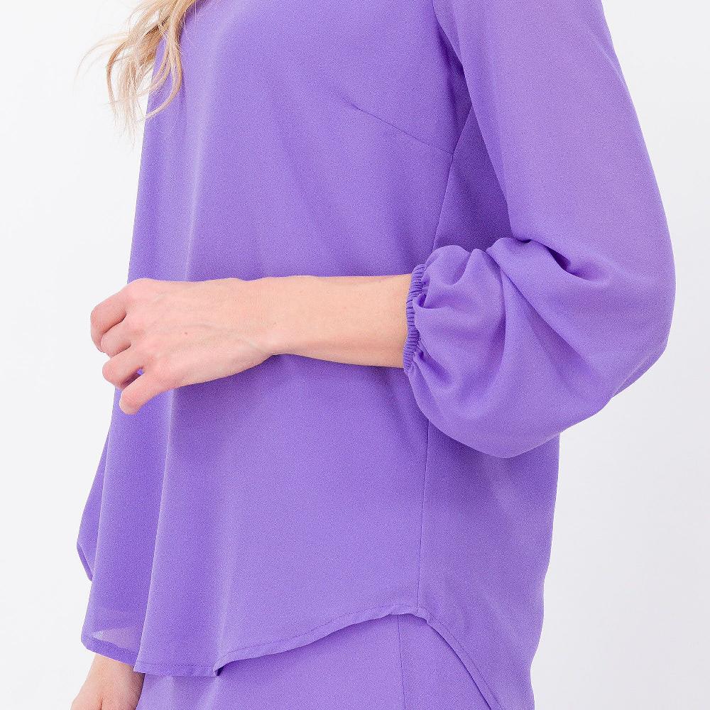 QVC Caterina Lancini Blusa Doppia In Georgette Con Manica Baloon Made In Italy