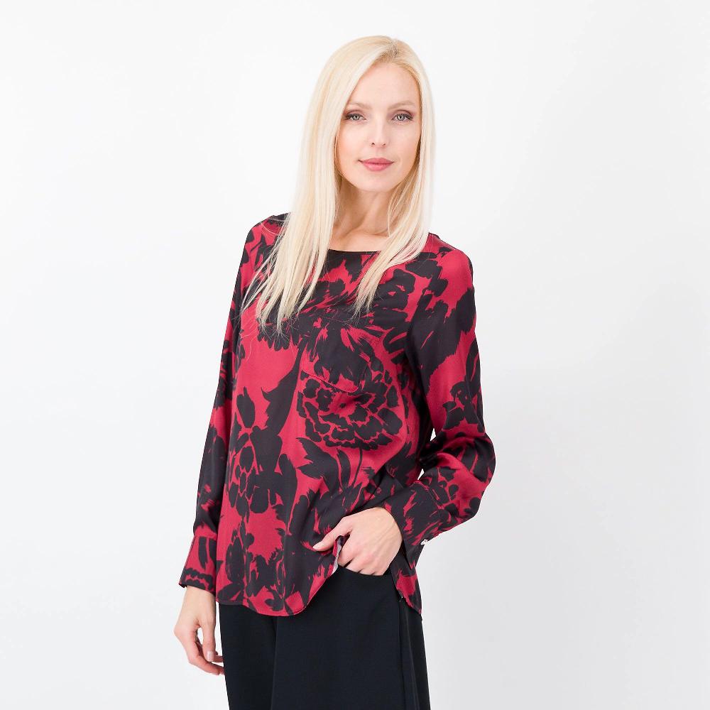 QVC Caterina Lancini Blusa fantasia con bottoni gioiello