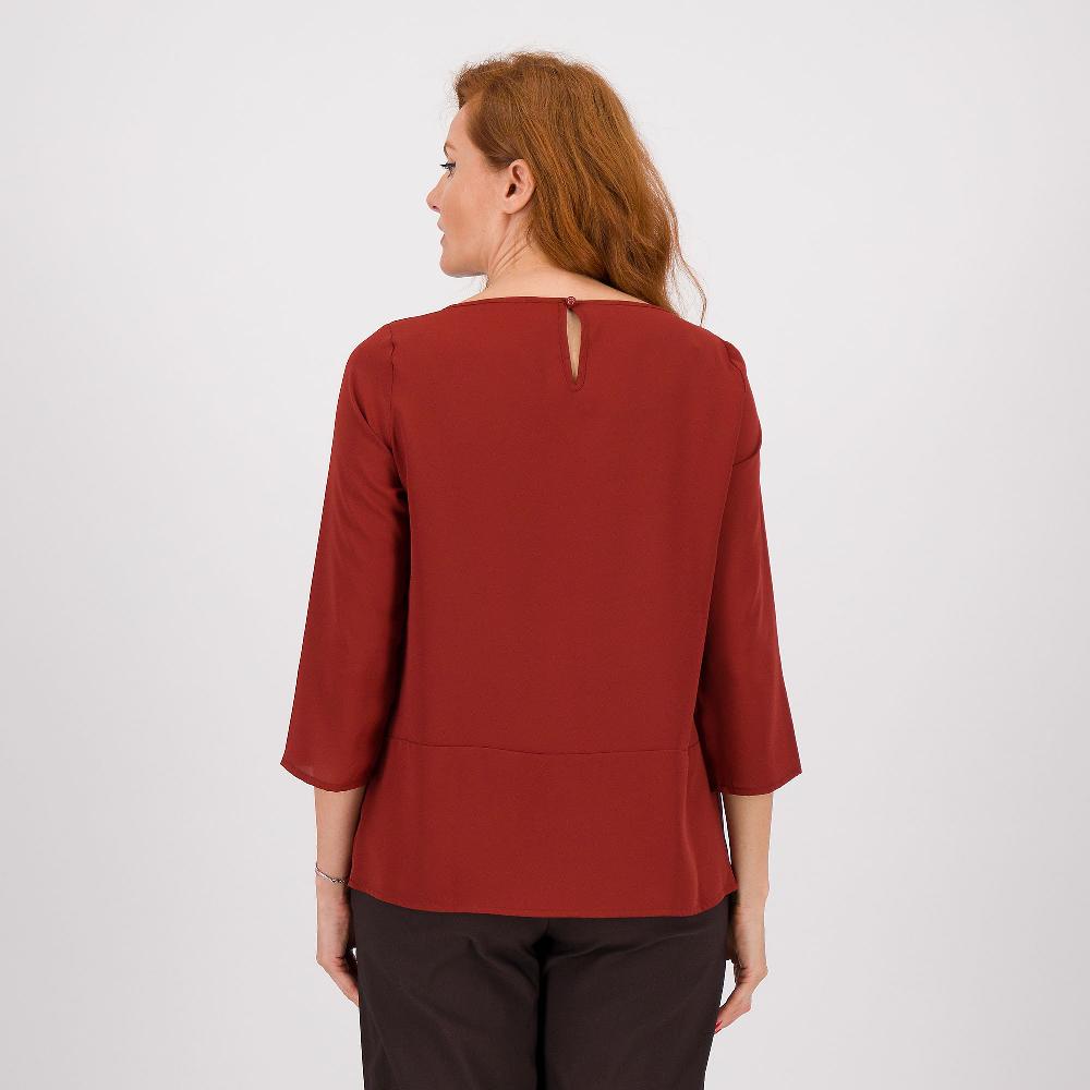 QVC Caterina Lancini Blusa In Crêpe Con Maniche 3/4 E Pieghe Allo Scolle