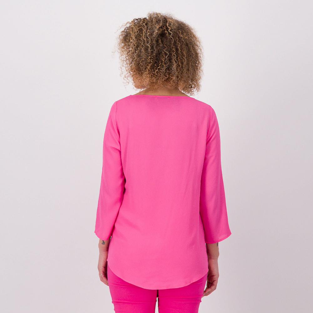 QVC Caterina Lancini Blusa In Crêpe De Chine Con Maniche 3/4