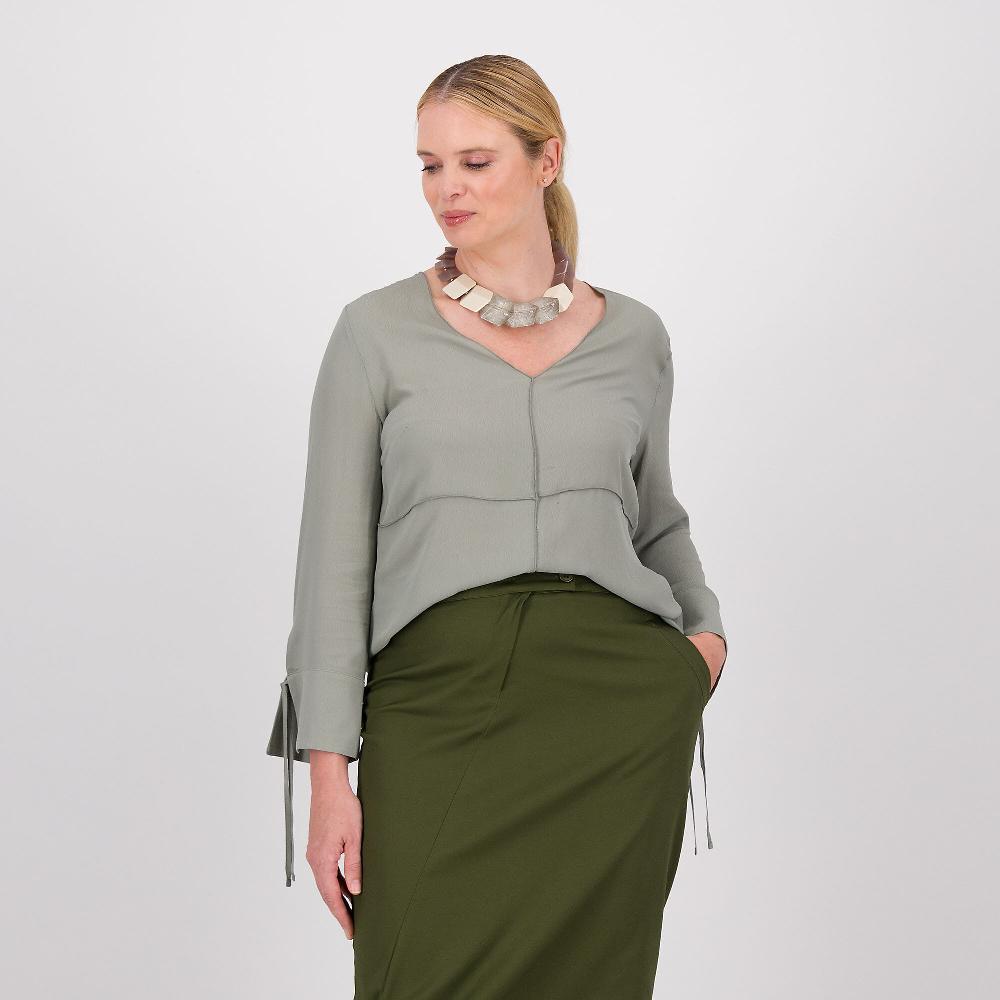 QVC Caterina Lancini Blusa in crêpe de chine di viscosa