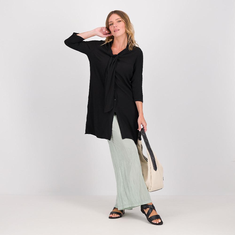 QVC Caterina Lancini Blusa In Creponne Di Viscosa Collo A Fusciacca