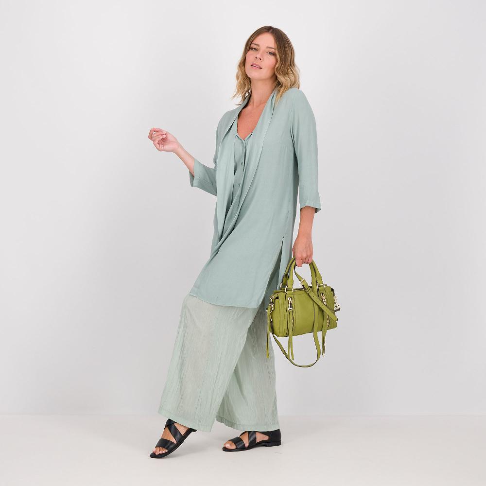 QVC Caterina Lancini Blusa In Creponne Di Viscosa Collo A Fusciacca