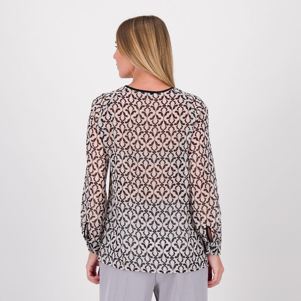 QVC Caterina Lancini Blusa In Georgette Fantasia Con Maniche 3/4