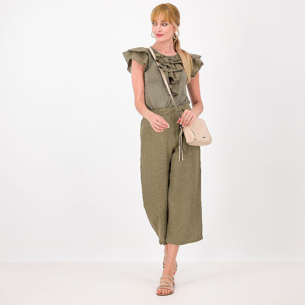 QVC Caterina Lancini Blusa In Jersey Di Viscosa Con Dettagli In Voile Di Cotone