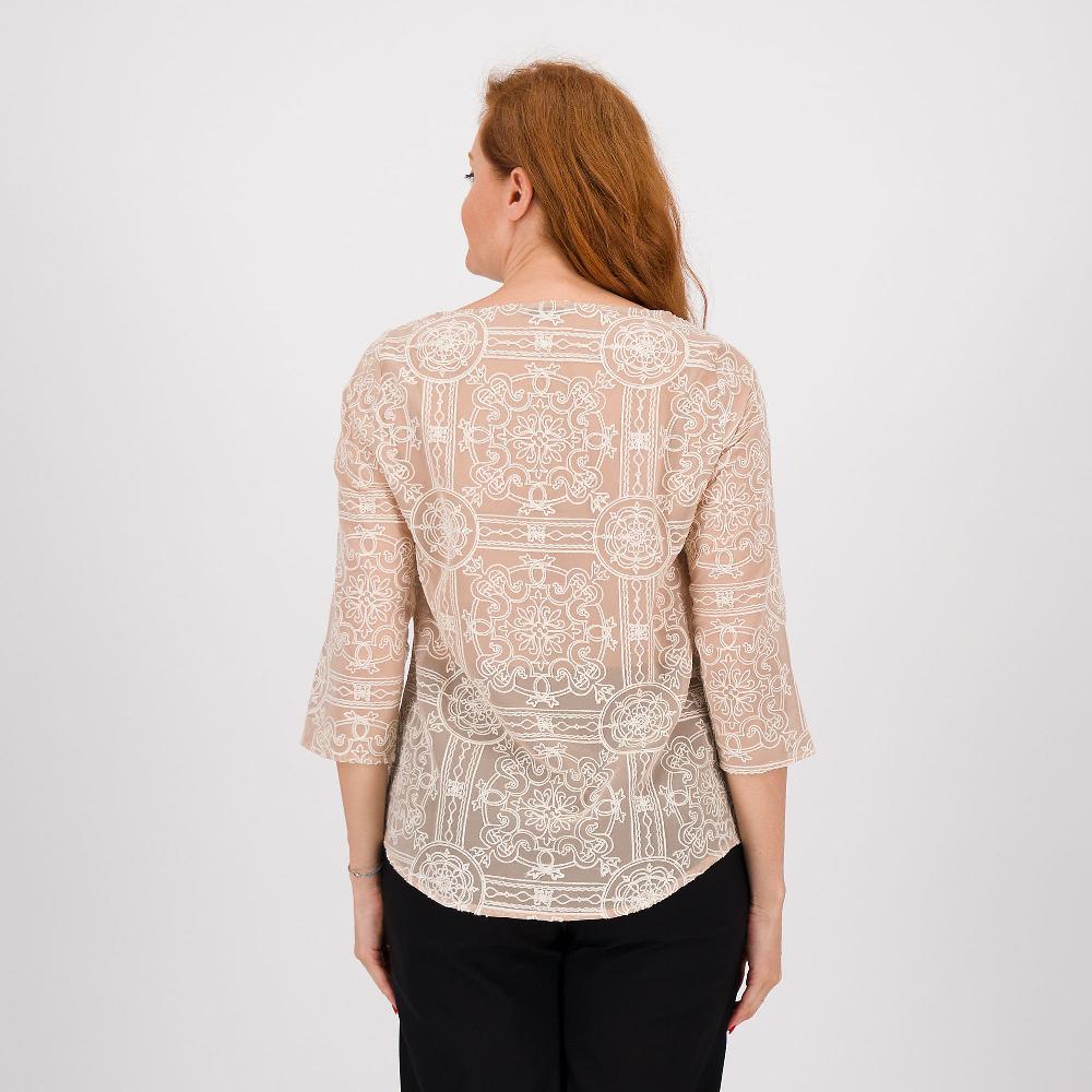 QVC Caterina Lancini Blusa In Tessuto Ricamato Con Scollo A Barca