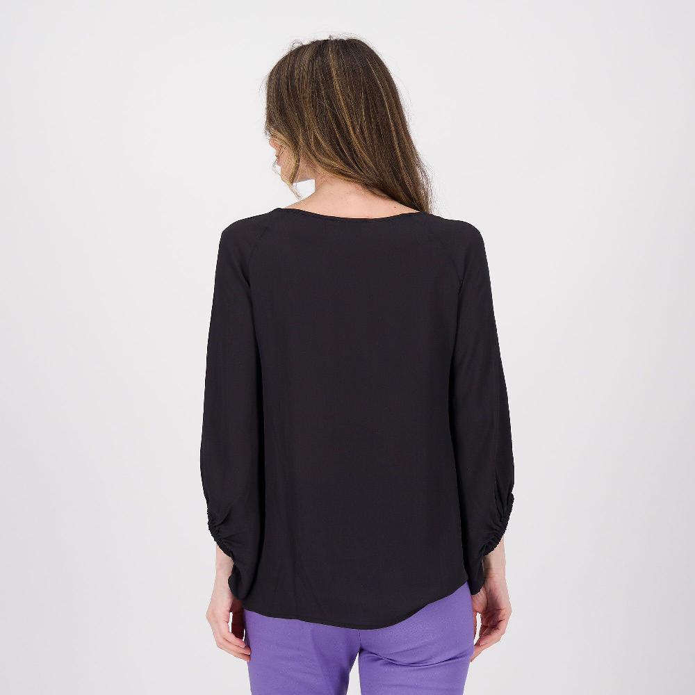 QVC Caterina Lancini Blusa In Viscosa Con Scollo A Barchetta