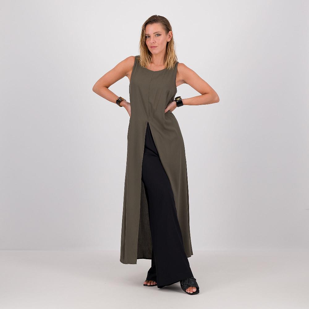 QVC Caterina Lancini Blusa lunga in mussola di viscosa