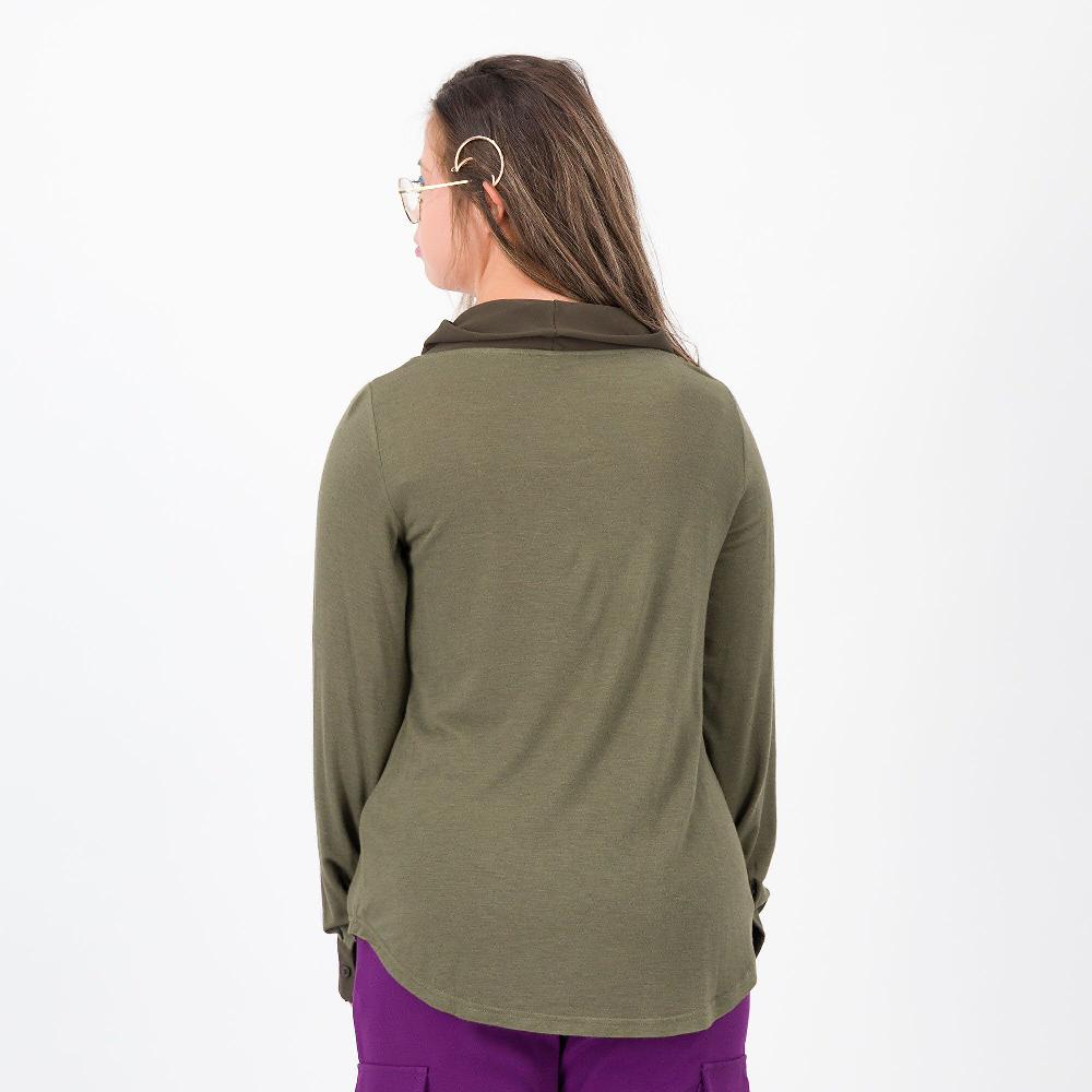 QVC Caterina Lancini Blusa Tinta Unita Con Collo E Polsi In Georgette