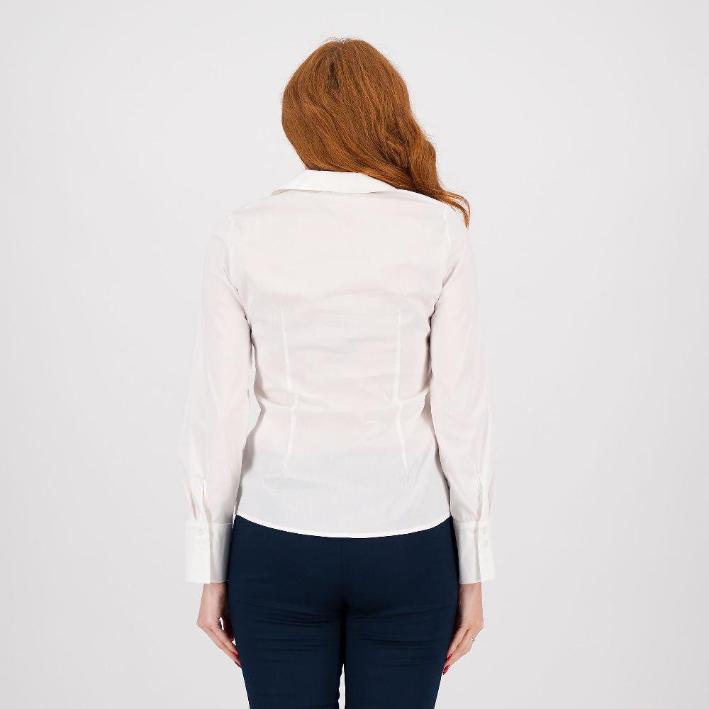 QVC Caterina Lancini Camicia Con Drappeggi In Cotone Stretch Fondo Stondato