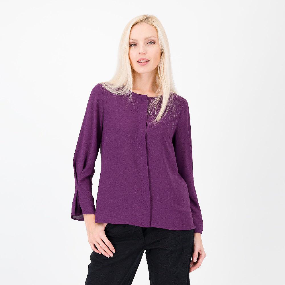 QVC Caterina Lancini Camicia in crépe de chine allacciatura all'inglese